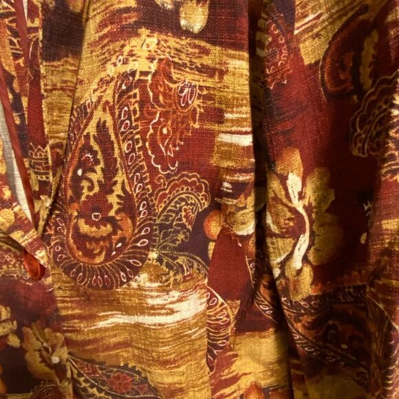 Requirements Women's XL Bohemian Paisley Tapestry Retro Blazer Jacket 2 Button - Picture 5 of 8